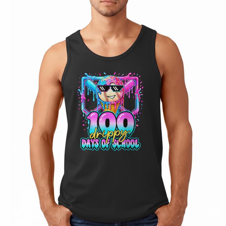 100 Drippy Days Of School Baseball Ice Cream 100th Day Boys Men Tank Top 100 Drippy Days Of School Baseball Ice Cream 100th Day Boys Men Tank Top