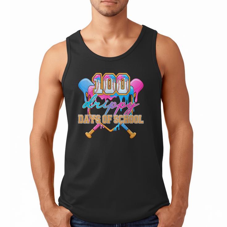 100 Drippy Days Of School Baseball Ice Cream Drip Boys Kids Men Tank Top