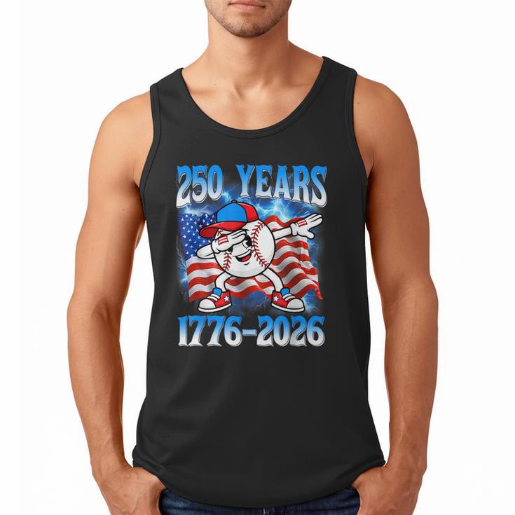 250 Years 1776 2026 250th Baseball American Flag 4th Of July Men Tank Top