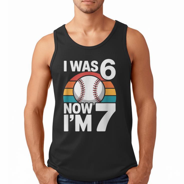 I Was 6 Now Im 7 Baseball Birthday Age 7 Men Tank Top