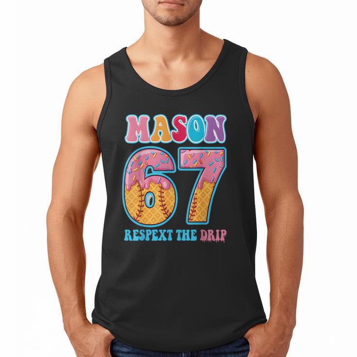 6 7 Mason Baseball Drip Number 67 Player Or 67th Birthday Men Tank Top