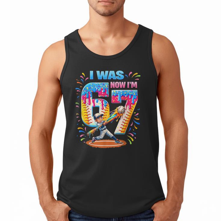 I Was 6 Now I'm 7 Baseball Birthday Boy For Teens Kids Men Tank Top