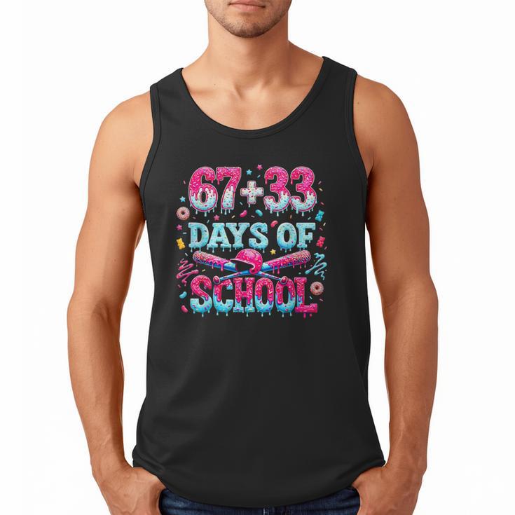 67 33 Days Of School Baseball Drip 100th Day Of School Boys Men Tank Top