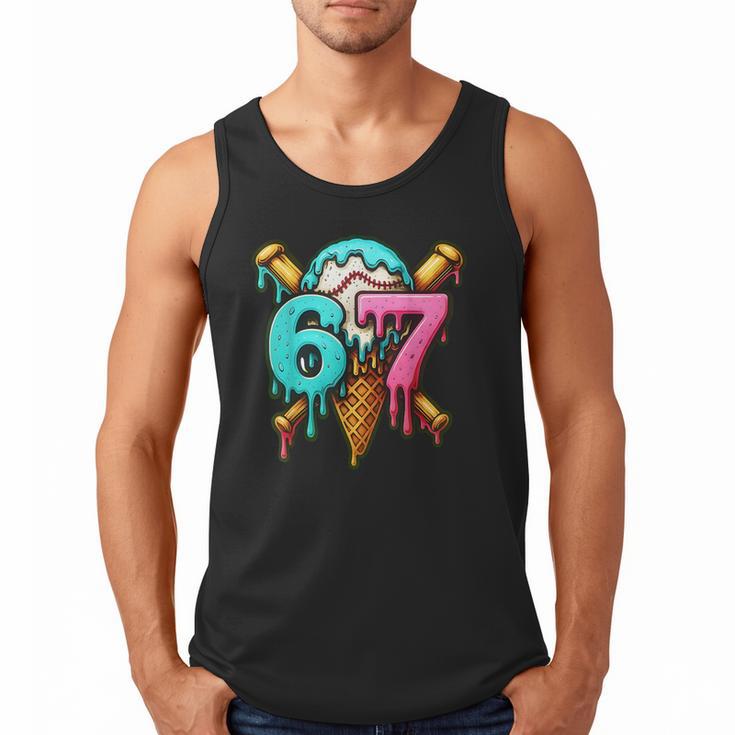67 Baseball Ice Cream Drip Kids Men Tank Top