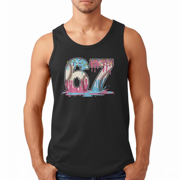 67 Baseball Ice Cream Drip Meme Six Seven Gen Alpha Men Tank Top
