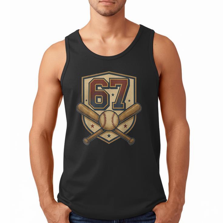 67 Baseball Meme Vintage Sports Crest Retro 67 Player Men Tank Top
