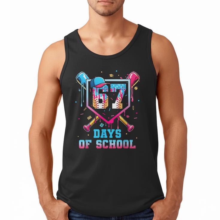 67 Days Of School 67th Day Baseball Meme Men Boys Kids Men Tank Top