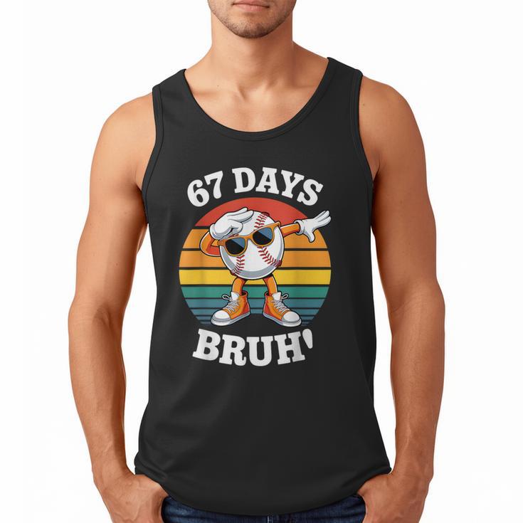 67 Days Of School Bruh Teacher Kids Dabbing Baseball Men Tank Top