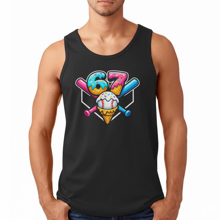 67 Ice Cream Drip Baseball Meme Six Seven Gen Alpha Slang Men Tank Top