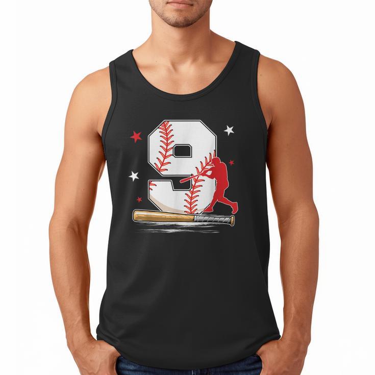 9 Years Old Baseball Birthday Boy 9th Bday Party Men Tank Top