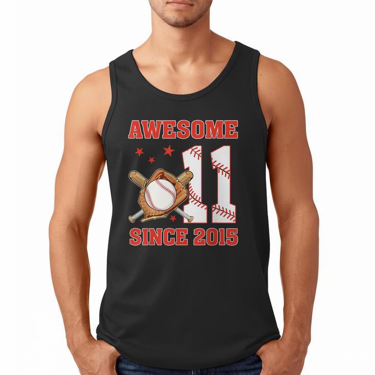 Awesome Since 2015 11 Year Old Boys Bday Baseball Theme Men Tank Top