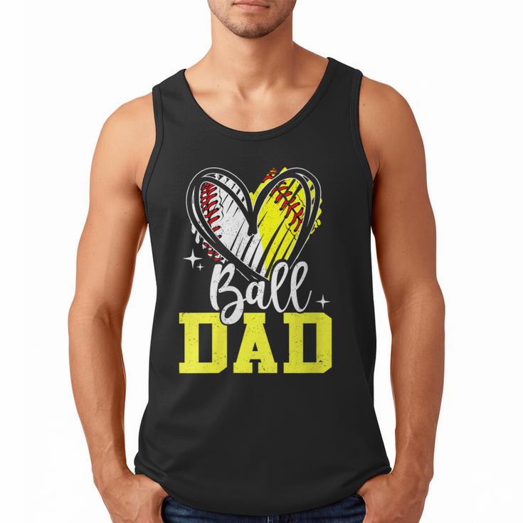 Ball Dad Softball Baseball Dad Fathers Day Men Tank Top