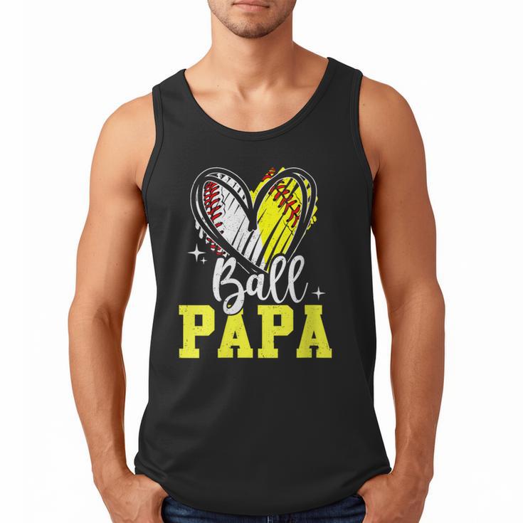 Ball Papa Softball Baseball Dad Daddy Men Tank Top