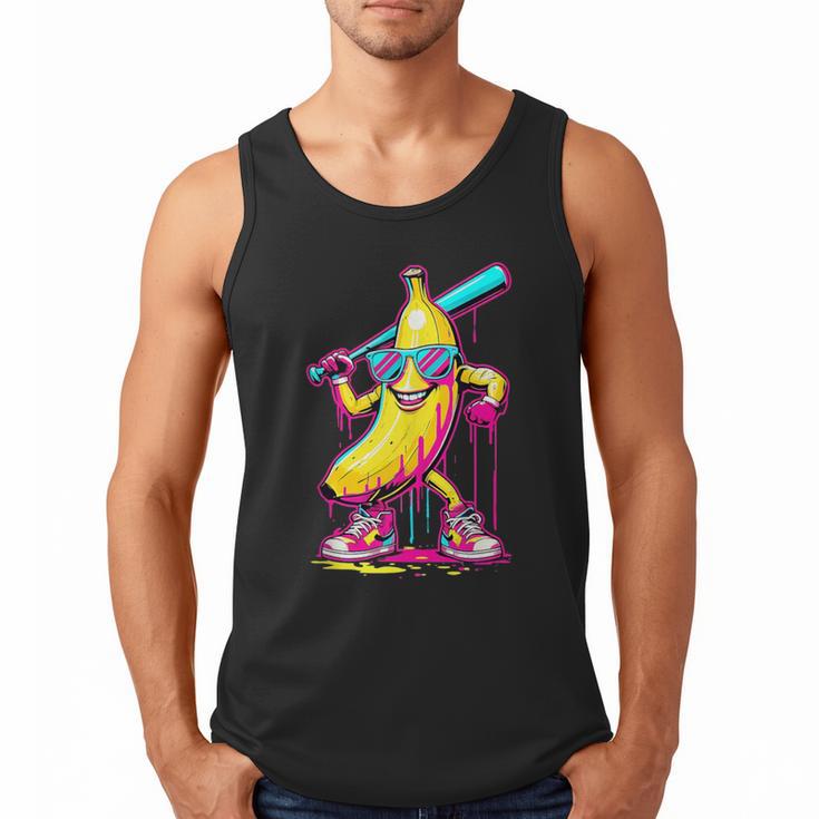 Banana With Baseball Bat Street Baseball Drip Men Tank Top