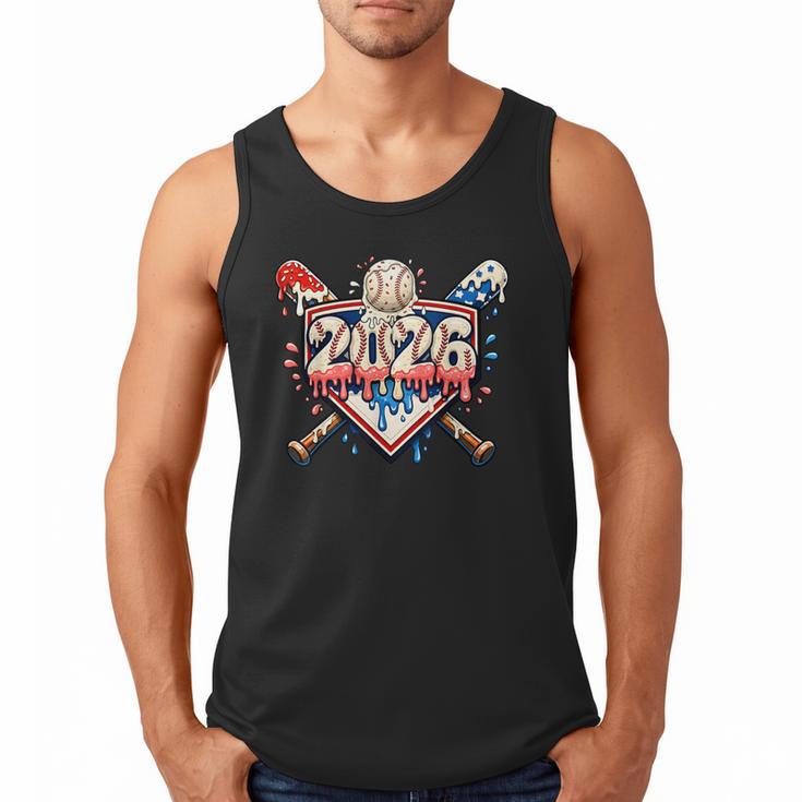 Baseball 2026 Ice Cream Drip Bats For Boys Birthday Graphic Men Tank Top