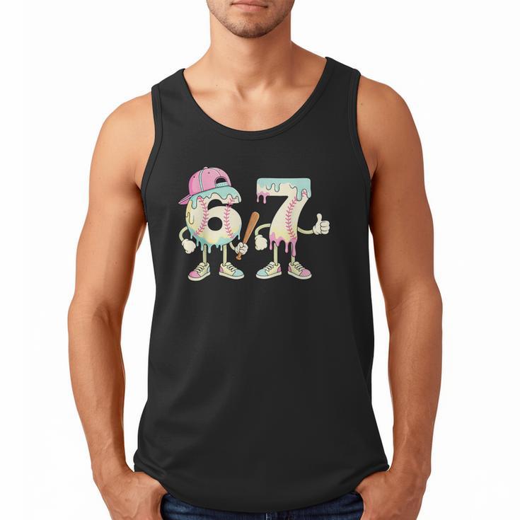 Baseball 67 Dripping Six Seven Drip Meme Ice Cream Boy Men Tank Top