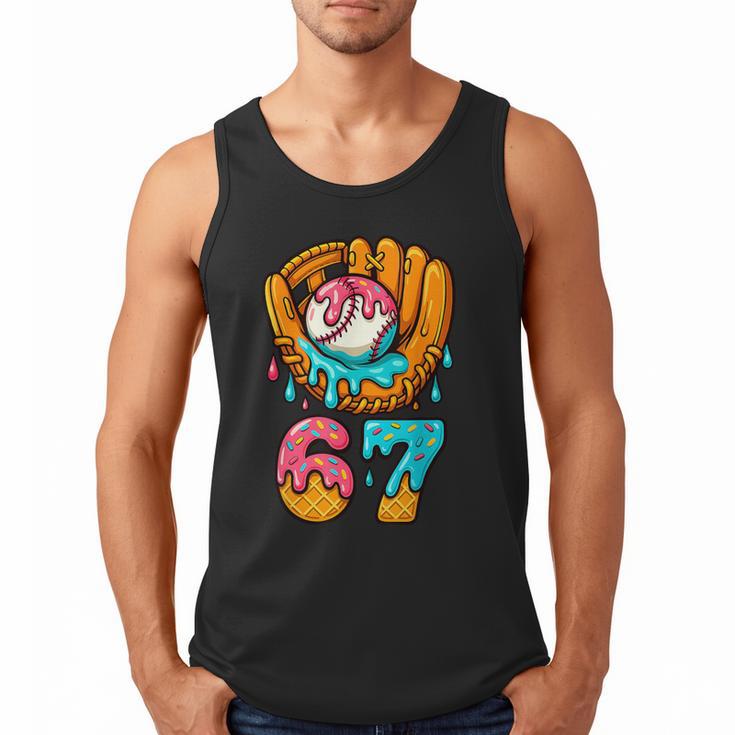 Baseball 67 Ice Cream Drip 67 Six Seven Meme 67th Birthday Men Tank Top