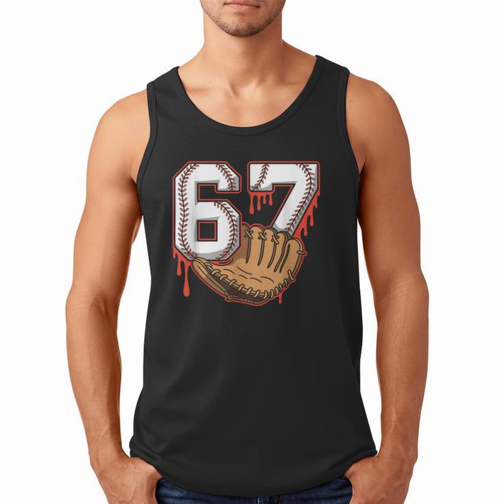 Baseball 67 Six Seven Alpha Slang 6 7 Meme Kids Teachers Boy Men Tank Top
