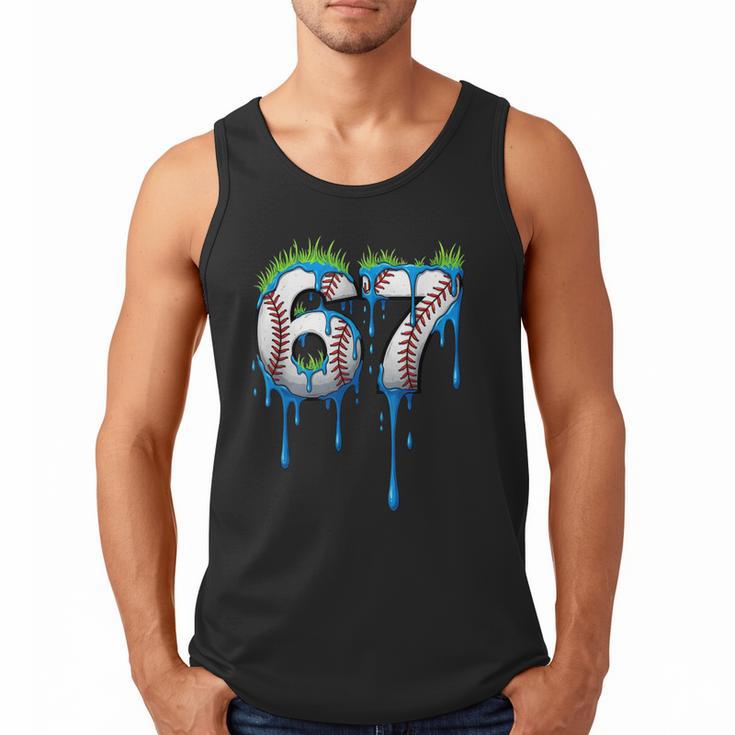 Baseball 67 Six Seven Gen Alpha Meme Blue Drip Boys Men Tank Top