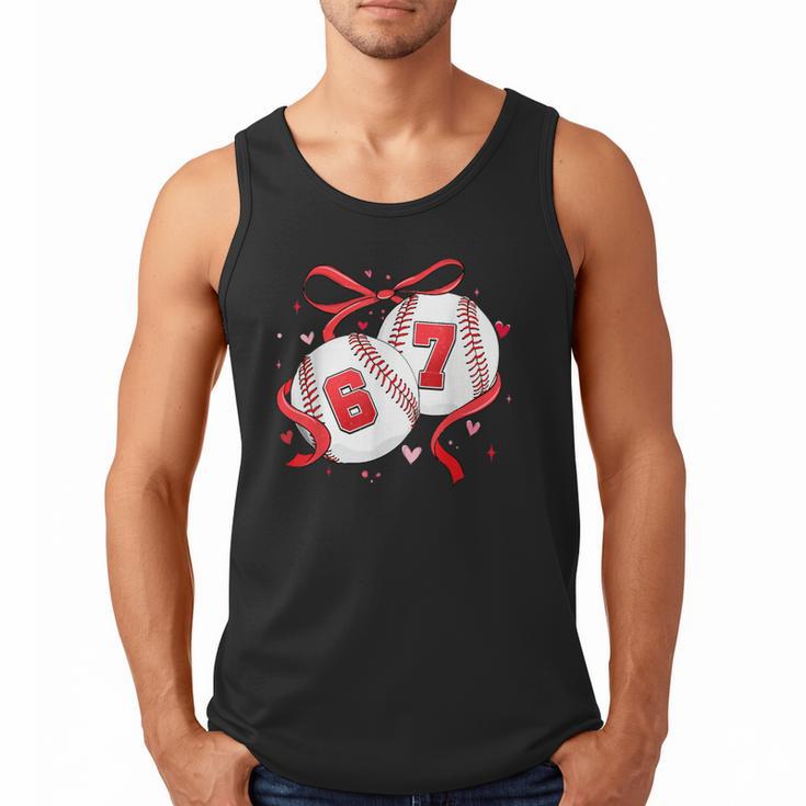 Baseball 67 Six Seven Gen Alpha Meme Valentine's Day Men Tank Top