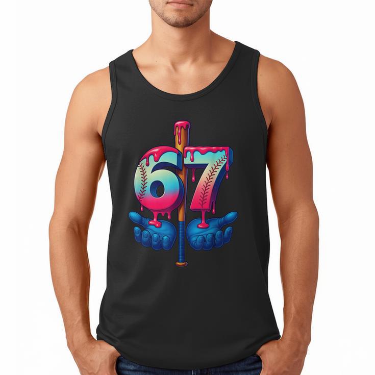 Baseball Bat Hands Drip 67 Six Seven Gen Alpha Slang Meme Men Tank Top
