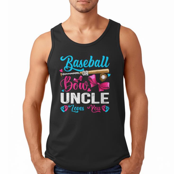 Baseball Or Bows Uncle Loves You Gender Reveal Men Tank Top
