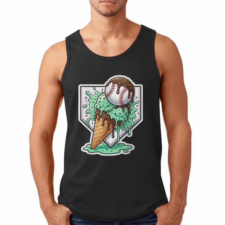 Baseball Boys Ice Cream Drip Baseball Boys Youth Mint Choco Men Tank Top