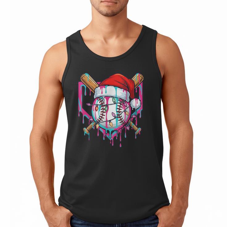 Baseball Christmas Santa Hat Baseball Christmas Drip Men Tank Top
