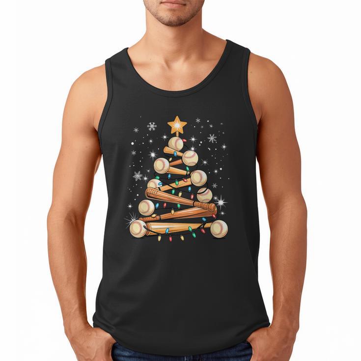 Baseball Christmas Tree Light Xmas Baseball Men Tank Top