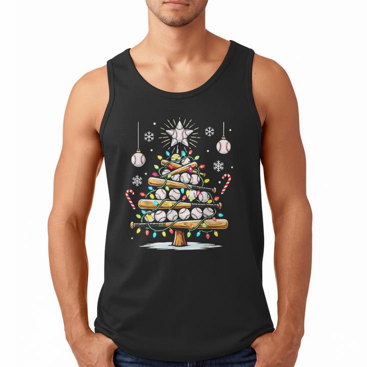 Baseball Christmas Tree Lights Men Tank Top