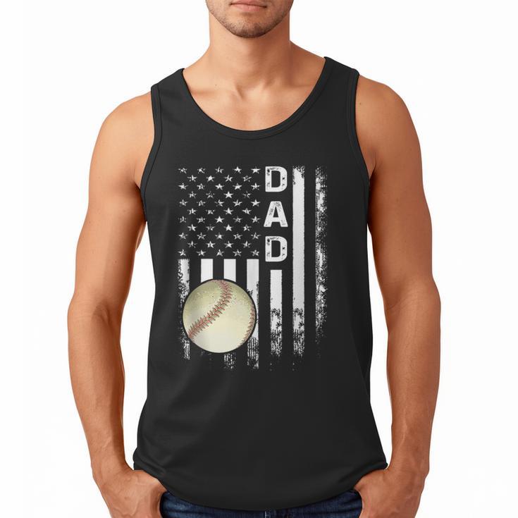 Baseball Dad America Flag Vintage Christmas Xmas Men Tank Top