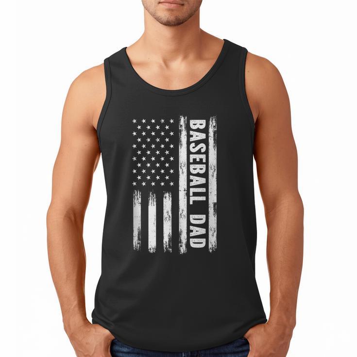 Baseball Dad American Flag Grunge Retro Vintage Father Men Tank Top
