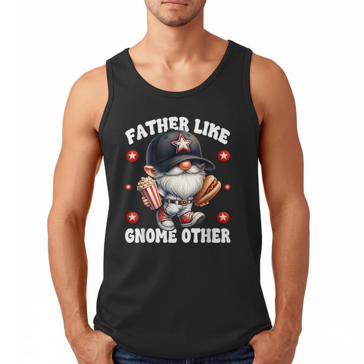 Baseball Dad Saying Hot Dog Gnome Pun For Fathers Day Men Tank Top