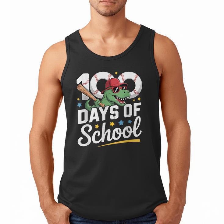 Baseball Dinosaur 100 Days Of School Kids Theme Men Tank Top
