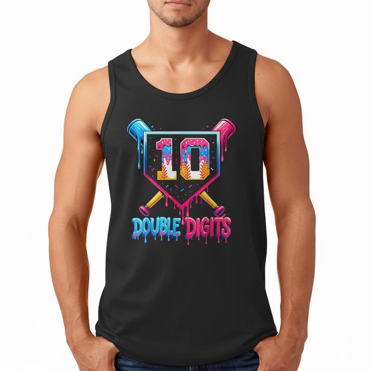 Baseball Drip 10th Birthday Boy Double Digits Ice Cream Drip Men Tank Top
