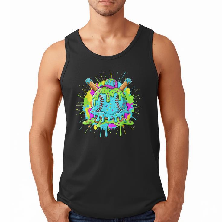 Baseball Drip For Boys Ice Cream Drip Youth Boys Baseball Men Tank Top