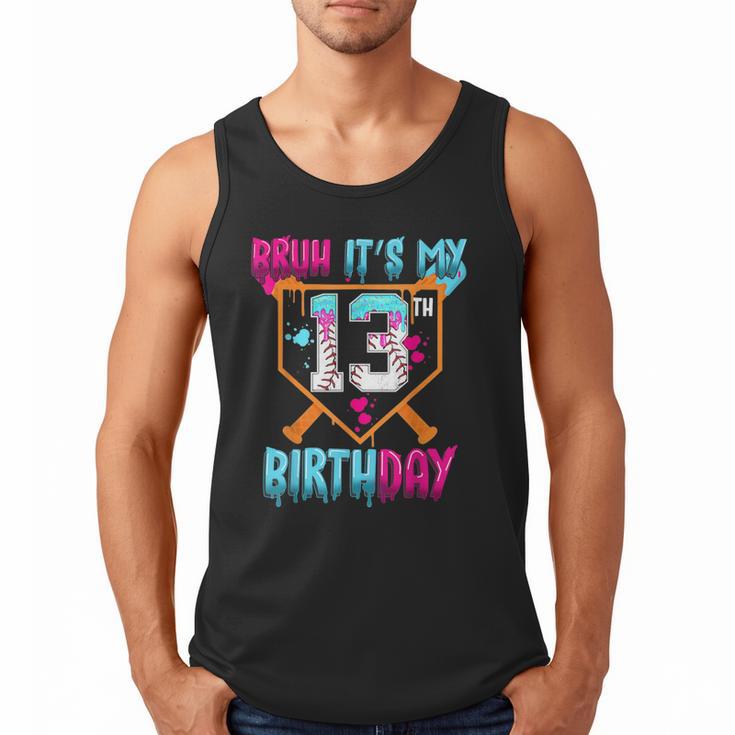 Baseball Drip Bruh It's My 13th Birthday Boy Ice Cream Drip Men Tank Top