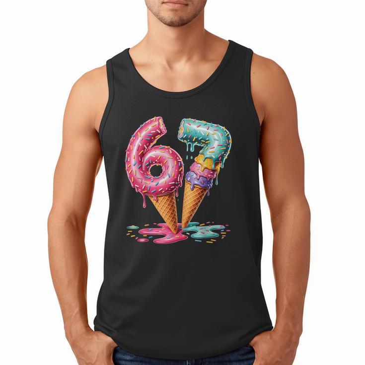 Baseball Drip Ice Cream 67 Men Tank Top