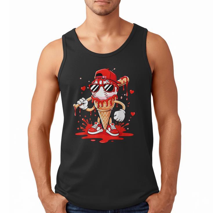 Baseball Drip Ice Cream Apparel Youth Boys Valentines Men Tank Top