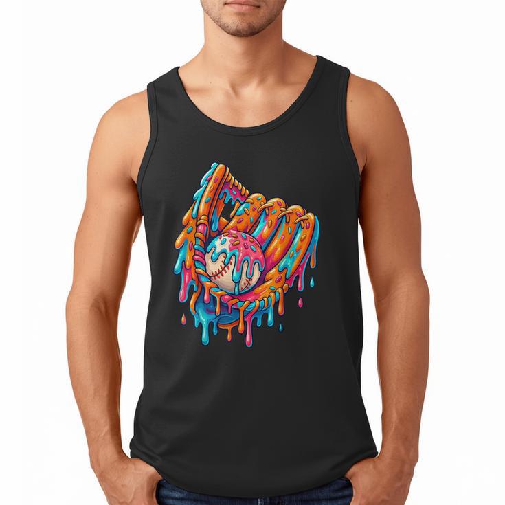 Baseball Drip Ice Cream Sprinkles Baseball Glove For Boys Men Tank Top