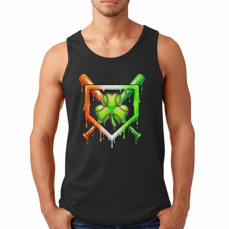 Baseball Drip Ice Cream St Patricks Day Shamrock Men Tank Top