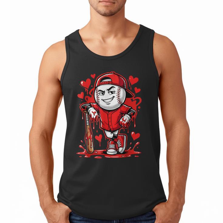 Baseball Drip Icecream Heart Red Valentine Day Boys Kids Men Tank Top