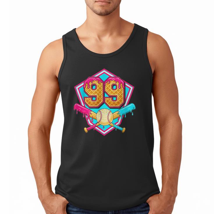 Baseball Drip Jersey Number 99 For Players & 99th Birthday Men Tank Top