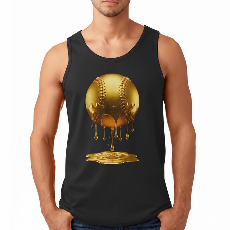Baseball Dripping Drip Gold Sport Player Coach Baller Men Tank Top