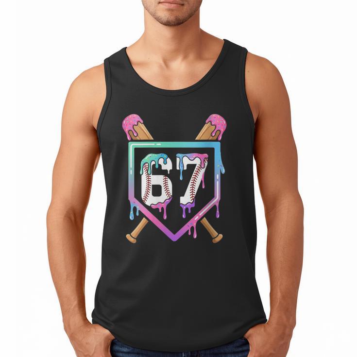 Baseball Ice Cream Drip 67 Player Dabbing Six Seven Boys Men Tank Top