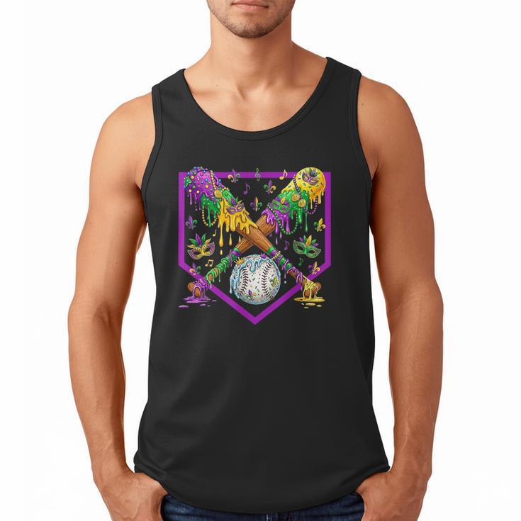 Baseball Ice Cream Drip Boys Mardi Gras Carnival Party Mask Men Tank Top