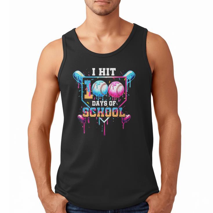 Baseball Ice Cream Drip I Hit 100 Days Of School Boys Kids Men Tank Top