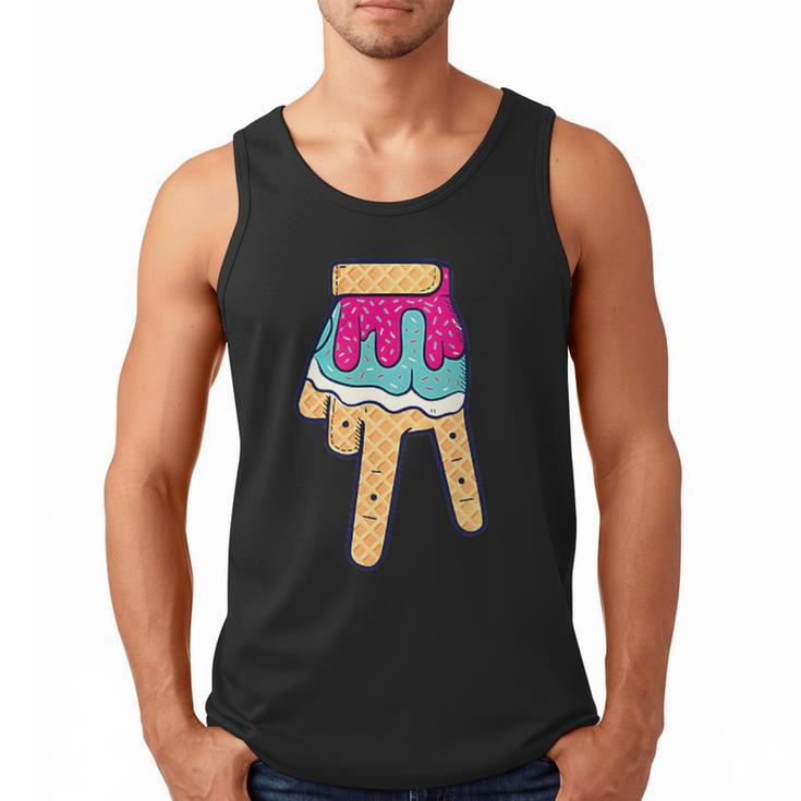 Baseball Ice Cream Drip Home Plate Glove Respect Drip 2 Side Men Tank Top