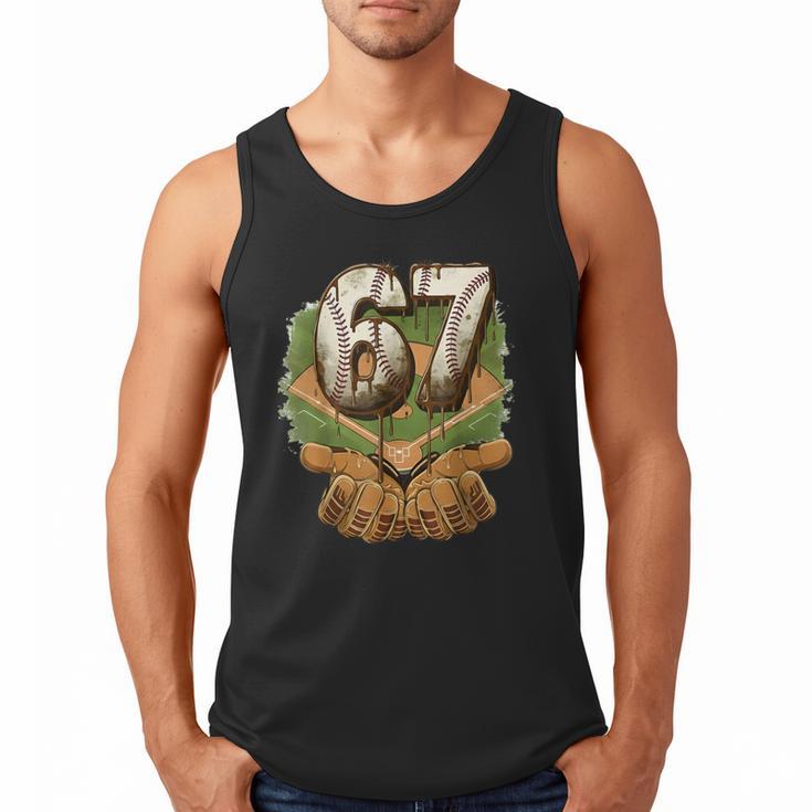 Baseball Ice Cream Drip Number 67 Playground Player 67th Men Tank Top
