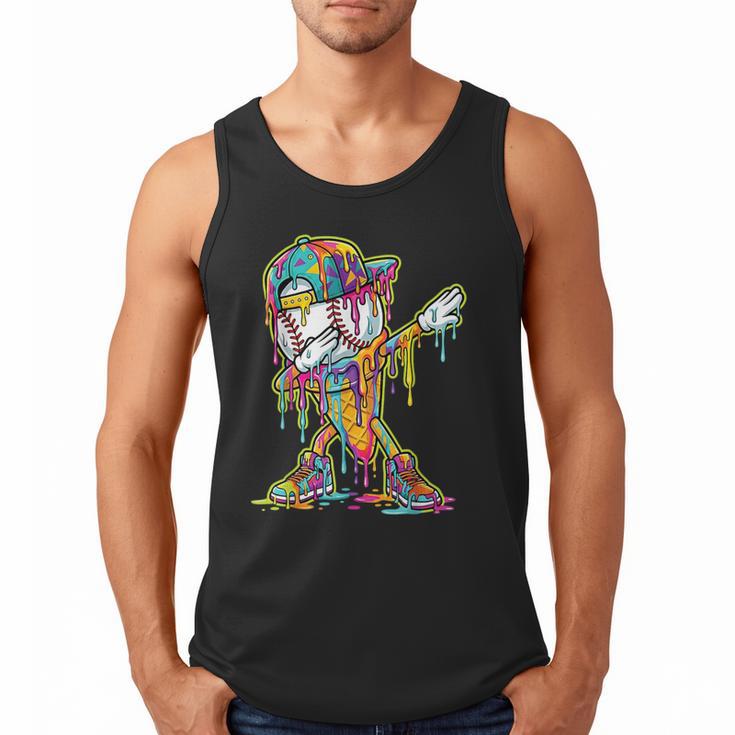 Baseball Ice Cream Dripping Dabbing Baseball Drip Men Tank Top